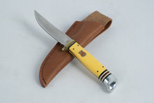 Load image into Gallery viewer, Kissing Crane KC5084 Fixed Blade Knife – Yellow Handle, Stainless, Sheath & Box
