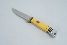 Load image into Gallery viewer, Kissing Crane KC5084 Fixed Blade Knife – Yellow Handle, Stainless, Sheath & Box