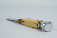 Load image into Gallery viewer, Kissing Crane KC5084 Fixed Blade Knife – Yellow Handle, Stainless, Sheath & Box