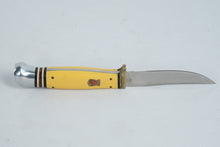 Load image into Gallery viewer, Kissing Crane KC5084 Fixed Blade Knife – Yellow Handle, Stainless, Sheath & Box