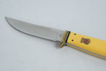 Load image into Gallery viewer, Kissing Crane KC5084 Fixed Blade Knife – Yellow Handle, Stainless, Sheath & Box