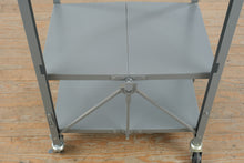 Load image into Gallery viewer, Industrial Rolling Utility Cart with Butcher Block Top and Metal Shelves