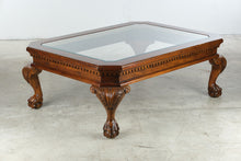 Load image into Gallery viewer, Klaussner Traditional Glass Top Coffee Table with Carved Claw Feet