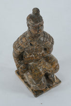 Load image into Gallery viewer, Hand-Carved Stone Terracotta Warrior Figure – Small Chinese Style Soldier Sculpture, 5.5” Tall