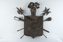 Load image into Gallery viewer, Vintage Medieval Knight Armor Weapons Metal Wall Sculpture 46 x 44