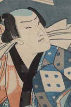 Load image into Gallery viewer, Kunichika Actor Woodblock Print c1870 Japanese Ukiyo-e Framed w COA