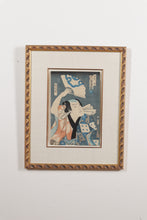 Load image into Gallery viewer, Kunichika Actor Woodblock Print c1870 Japanese Ukiyo-e Framed w COA