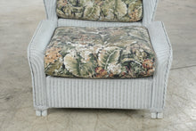 Load image into Gallery viewer, Vintage Lloyd Loom Wicker Patio Furniture Set with Tropical Upholstery and Glass Tables