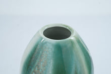 Load image into Gallery viewer, LW Signed Green Turquoise Drip Glaze Art Pottery Vase 9 5 Inch