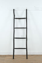 Load image into Gallery viewer, Rustic Blackened Twig Blanket Ladder Primitive Folk Art Wood Display Rack
