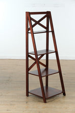 Load image into Gallery viewer, Ladder-Style Wooden Shelf with X-Back Design