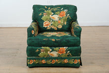 Load image into Gallery viewer, Green Chinoiserie Upholstered Lounge Chair by Laine of Hickory