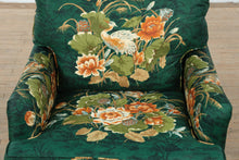 Load image into Gallery viewer, Green Chinoiserie Upholstered Lounge Chair by Laine of Hickory