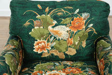 Load image into Gallery viewer, Green Chinoiserie Upholstered Lounge Chair by Laine of Hickory