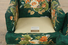 Load image into Gallery viewer, Green Chinoiserie Upholstered Lounge Chair by Laine of Hickory