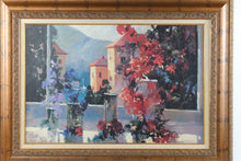 Load image into Gallery viewer, Lake Como View Large Framed Textured Canvas Art Print Italian Villa 48 Inch