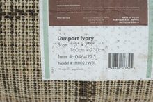 Load image into Gallery viewer, Allen Roth Lamport Ivory 5x8 Area Rug Modern Abstract Geometric Cream Brown
