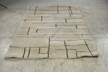 Load image into Gallery viewer, Allen Roth Lamport Ivory 5x8 Area Rug Modern Abstract Geometric Cream Brown