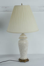 Load image into Gallery viewer, Pair of Tall Ivory Floral Table Lamps with Ornate Bases 32 Inch Classic Style