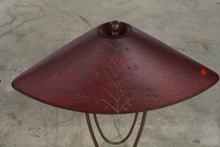 Load image into Gallery viewer, D and R Mexican Metal Table Lamps Red Hand Decorated Shades Pair 28 Inch