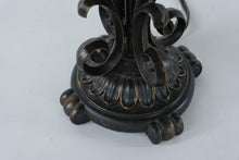 Load image into Gallery viewer, Pair of Orleans French Scroll Iron Table Lamps with Taupe Shades β 33" Tall