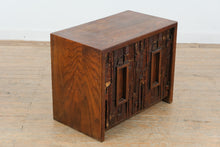 Load image into Gallery viewer, 1970s Lane Pueblo Brutalist Oak Nightstand Cabinet