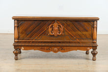 Load image into Gallery viewer, Lane Art Deco Cedar-Lined Hope Chest – Carved Front Blanket Trunk