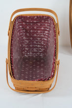 Load image into Gallery viewer, Longaberger Large Vegetable Basket 1995 β With Heart Lid, Liner, Protector & Card (15202)