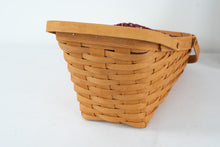 Load image into Gallery viewer, Longaberger Large Vegetable Basket 1995 β With Heart Lid, Liner, Protector & Card (15202)
