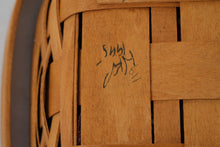Load image into Gallery viewer, Longaberger Large Vegetable Basket 1995 β With Heart Lid, Liner, Protector & Card (15202)