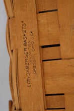 Load image into Gallery viewer, Longaberger Large Vegetable Basket 1995 β With Heart Lid, Liner, Protector & Card (15202)