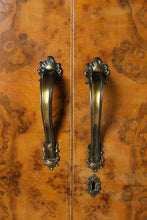 Load image into Gallery viewer, French Louis XV Style Burl Walnut 5 Door Armoire Wardrobe with Gilt Mirror, 105 Inch