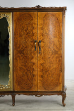 Load image into Gallery viewer, French Louis XV Style Burl Walnut 5 Door Armoire Wardrobe with Gilt Mirror, 105 Inch