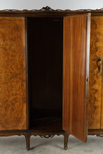 Load image into Gallery viewer, French Louis XV Style Burl Walnut 5 Door Armoire Wardrobe with Gilt Mirror, 105 Inch