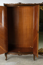 Load image into Gallery viewer, French Louis XV Style Burl Walnut 5 Door Armoire Wardrobe with Gilt Mirror, 105 Inch