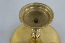 Load image into Gallery viewer, Solid Brass Pedestal Bowl Compote – Wide Shallow Dish on Turned Base – 7.5” Diameter