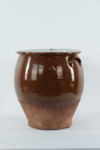 Load image into Gallery viewer, Large Antique English Stoneware Crock Pot with Handles – Brown Glaze – 15" Tall
