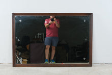 Load image into Gallery viewer, Vintage Mahogany Wall Mirror Etched Star Rosettes Large Rectangular Dresser Mirror