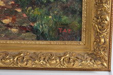 Load image into Gallery viewer, Large Signed Impressionist Landscape Oil Painting “TAT” – Framed Forest Path Scene 37x48 Gold Ornate Frame