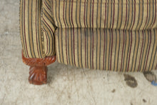 Load image into Gallery viewer, Traditional Wingback Recliner Chair with Striped Upholstery and Carved Claw Feet