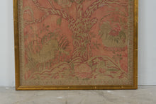 Load image into Gallery viewer, Indian Palampore Style Chintz Tree of Life Textile Art Framed Gold Bamboo 35 x 69