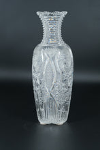 Load image into Gallery viewer, Large American Brilliant Cut Glass Vase – 14" Tall, Pinwheel Pattern