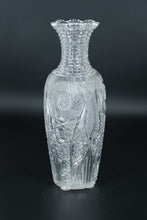 Load image into Gallery viewer, Large American Brilliant Cut Glass Vase – 14" Tall, Pinwheel Pattern