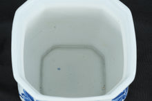 Load image into Gallery viewer, Bombay Blue & White Porcelain Planter Cachepot Floral Motif Chinoiserie Decor 7"