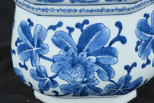Load image into Gallery viewer, Bombay Blue & White Porcelain Planter Cachepot Floral Motif Chinoiserie Decor 7"