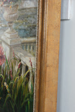 Load image into Gallery viewer, Large Vintage Framed Oil Painting – Impressionist Garden Pond Landscape w/ Gilt Frame 47.5x59.5