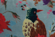 Load image into Gallery viewer, Laura Park Floral Bird Velvet Throw Pillows Blue Pink 18 Inch Pair