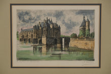 Load image into Gallery viewer, Charles Nollet “Le Château de Chenonceau” Original Hand-Colored Etching – Signed, Framed (21" x 17")