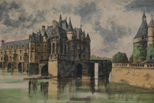 Load image into Gallery viewer, Charles Nollet “Le Château de Chenonceau” Original Hand-Colored Etching – Signed, Framed (21" x 17")