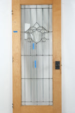 Load image into Gallery viewer, Vintage Leaded Beveled Glass Wood Door 30 x 79 5 Architectural Salvage